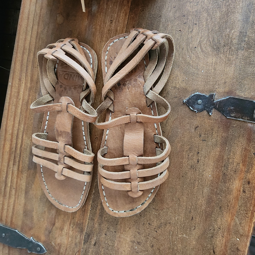 Brown Strappy Sandals with Ankle Strap